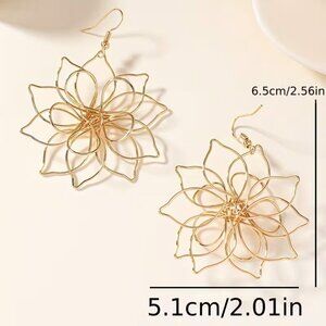 Layered Metal Flower Earrings Z143